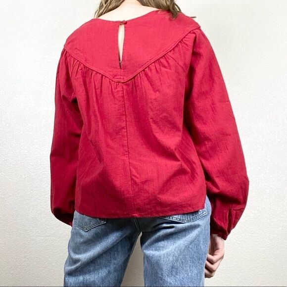 NWOT Universal Thread Red Yoke Peasant Blouse - Picture 2 of 6